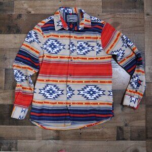 Brooklyn Cloth Mens Large Tribal Fleece Button Up Collared Shirt